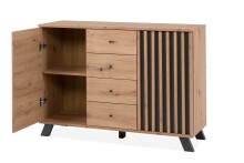 Kommode >Medan< (BxHxT: 118x85x45 cm) in Artisan Oak / Anthrazit