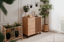 Kommode >Medan< (BxHxT: 80x85x40 cm) in Artisan Oak / Anthrazit