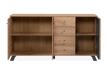 Sideboard >Medan< (BxHxT: 160x85x40 cm) in Artisan Oak / Anthrazit