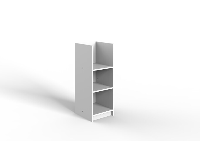 Unterschrank >CINDY2< (BxHxT: 35x91x38 cm) in WEISS + ABSETZUNGEN ROSE