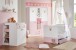 Babybett >CINDY2< (BxHxT: 80x85x144 cm) in WEISS + ABSETZUNGEN ROSE