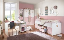 Regal >CINDY2< (BxHxT: 48x197x40 cm) in WEISS +...