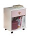 Bürowagen >CINDY2< (BxHxT: 46x58x40 cm) in WEISS + ABSETZUNGEN ROSE