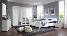 Bett-Set >CHALET< (BxHxT: 293x85x210 cm) in WEISS - 293x85x210cm (BxHxT)