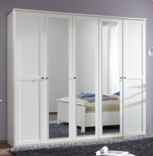 Kleiderschrank >CHALET< (BxHxT: 225x210x58 cm) in WEISS - 225x210x58cm (BxHxT)