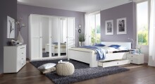 Nachtschrank >CHALET< (BxHxT: 52x40x38 cm) in WEISS - 52x40x38cm (BxHxT)