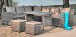 Gartenlounge-Set >Oviedo< in grau aus Aluminium/Kunststoff