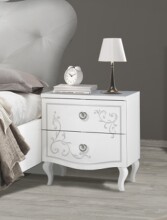 Schlafzimmer-Set >Salvina< (4-teilig) Weiss/Siebdruck