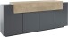 Sideboard >Corona< (BxHxT: 200x85,6x45 cm) in anthrazit matt/Oak