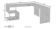 Eckschreibtisch >Esse Angolo< (BxHxT: 180x75x60 cm) in Schiefer