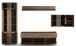 Wohnwand >SOLEA< (BxHxT: 340x202,5x38 cm) Schwarz/Dekor Lamellen Artisan Eiche