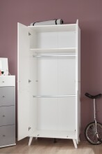 Kleiderschrank >ROCKY< (BxHxT: 83x202x55 cm) in WEISS + LIGHT GREY