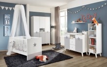 Wandboard >ROCKY< (BxHxT: 78x3x25 cm) in WEISS + LIGHT GREY - 78x3x25cm (BxHxT)