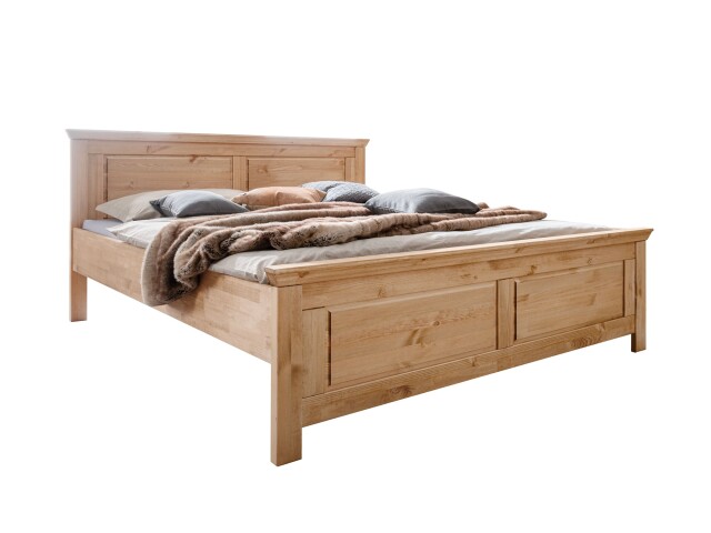 Bett >SZ-0079< (BxHxT: 192x98x209 cm) Kiefer eichefarbig - 192x98x209 (BxHxT)