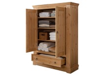 Wäscheschrank >SZ-0079< (BxHxT: 106x150x42 cm) Kiefer eichefarbig - 106x150x42 (BxHxT)