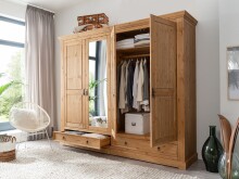 Schlafzimmer-Set >SZ-0079< in eiche aus Kiefernholz geölt und gebeizt