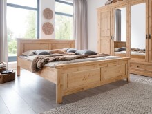 Schlafzimmer-Set >SZ-0079< in eiche aus Kiefernholz geölt und gebeizt