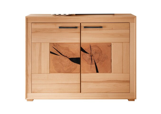 Sideboard >WZ-0315< (BxHxT: 110,3x85,5x40 cm) in natur geölt aus Kernbuche