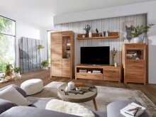 Highboard >WZ-0169< (BxHxT: 65x141,2x40 cm) in natur geölt - 65x141,2x40 (BxHxT)