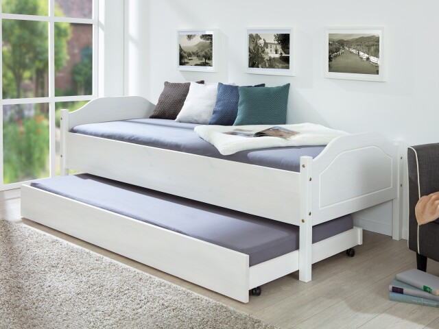 Bettschubkasten >Umea< (BxHxT: 199x22x94 cm) in Weiss - 199x22x94 (BxHxT)