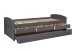 Funktionsbett >Lena< (BxHxT: 205x63x98 cm) in Grau aus Holz - 205x63x98 (BxHxT)