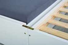 Funktionsbett >Lotar< (BxHxT: 97x65x209 cm) in Weiss - 97x65x209 (BxHxT)