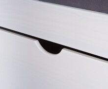 Funktionsbett >TILL< in Weiss aus Massivholz - 209x47,5x96cm (BxHxT)