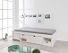 Funktionsbett >TILL< in Weiss aus Massivholz - 209x47,5x96cm (BxHxT)