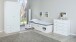 Funktionsbett >TILL< in Weiss aus Massivholz - 209x47,5x96cm (BxHxT)