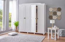 Kleiderschrank >Isny< (B/H/T 197 x 198 x 60 cm) in weiß - 197x198x60 (BxHxT)