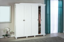 Kleiderschrank >Isny< (B/H/T 197 x 198 x 60 cm) in weiß - 197x198x60 (BxHxT)