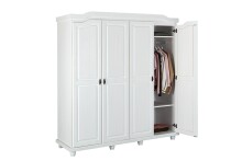Kleiderschrank >Isny< (B/H/T 197 x 198 x 60 cm) in weiß - 197x198x60 (BxHxT)