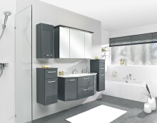Unterschrank >Quickset 327< (BxHxT: 30x90,5x33 cm) in Anthrazit Hochglanz