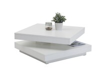 Couchtisch >BEN< in matt weiß aus Holzwerkstoff - 78x34x78cm (BxHxT)