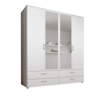 Kleiderschrank >Spazio< in Weiß - 183,1x198,6x48cm (BxHxT)