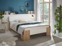 Bett >Lino< in Artisan Eiche / Weiß -...