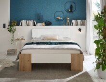 Bett >Lino< in Artisan Eiche / Weiß -...