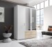 Kleiderschrank >Ivar< in Weiß Abs. Eiche Sonoma - 125x190x51cm (BxHxT)