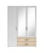 Kleiderschrank >Ivar< in Weiß Abs. Eiche Sonoma - 125x190x51cm (BxHxT)