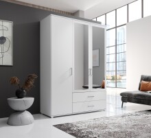 Kleiderschrank >Ivar< in Weiß - 125x190x51cm (BxHxT)