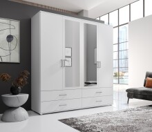 Kleiderschrank >Ivar< in Weiß - 180x190x51cm (BxHxT)
