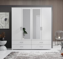 Kleiderschrank >Ivar< in Weiß - 180x190x51cm (BxHxT)