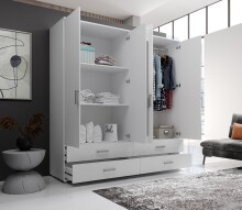 Kleiderschrank >Ivar< in Weiß - 180x190x51cm (BxHxT)