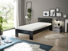 Bett >Cannes< in Schwarz - 95x71x204cm (BxHxT)