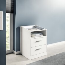 Nachtkommode >Lumo< in Weiß - 46x67x42cm (BxHxT)