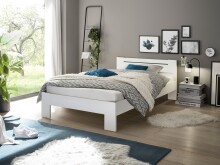 Bett >Cannes< in Weiß - 125x71x204cm (BxHxT)