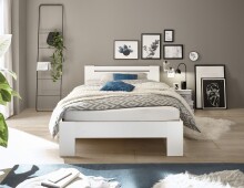 Bett >Cannes< in Weiß - 125x71x204cm (BxHxT)