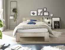 Bett >Cannes< in Eiche Sonoma - 125x71x204cm (BxHxT)