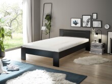 Bett >Cannes< in Schwarz - 125x71x204cm (BxHxT)