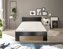 Bett >Cannes< in Schwarz - 125x71x204cm (BxHxT)